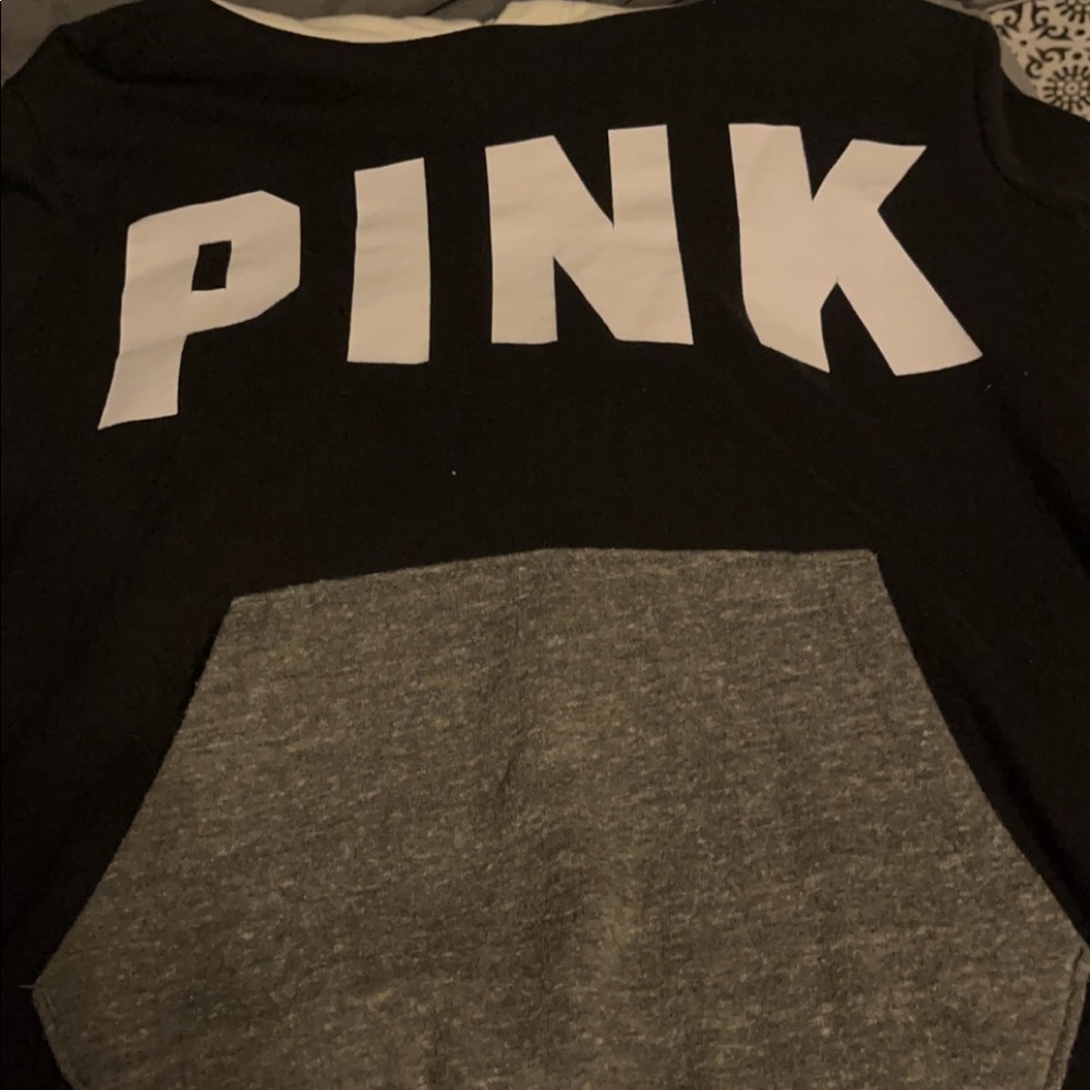 black PINK sweatshirt white hood size medium
